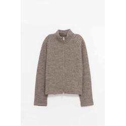 MFPEN SHREDDED BROWN LEISURE ZIP UP JACKET